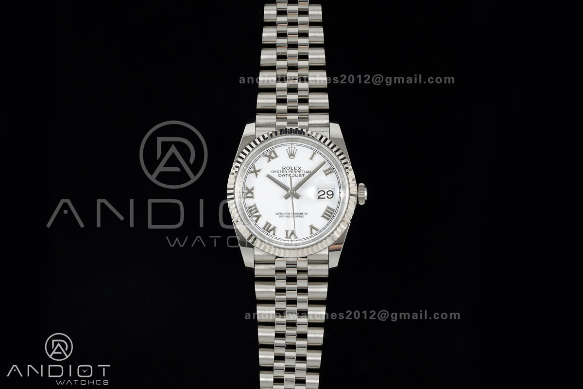 DateJust 36 SS 126234 ARF 1:1 Best Edition White Roman Dial on Jubilee Bracelet DD3235